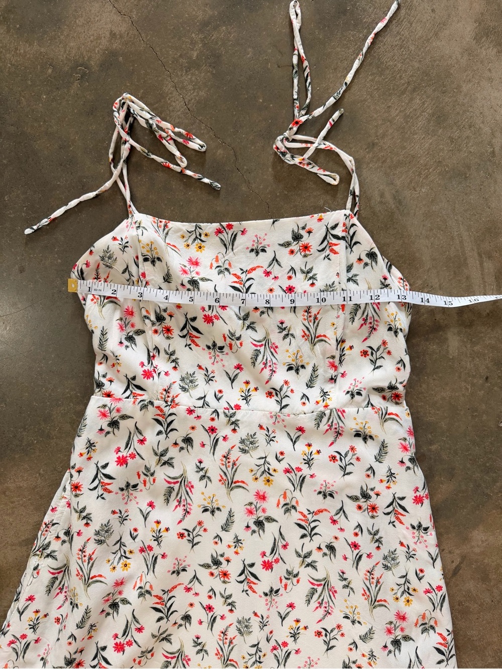Old Navy Floral Tie Shoulder Sundress Small Petite Cottagecore Mini Dress - Picture 5 of 12